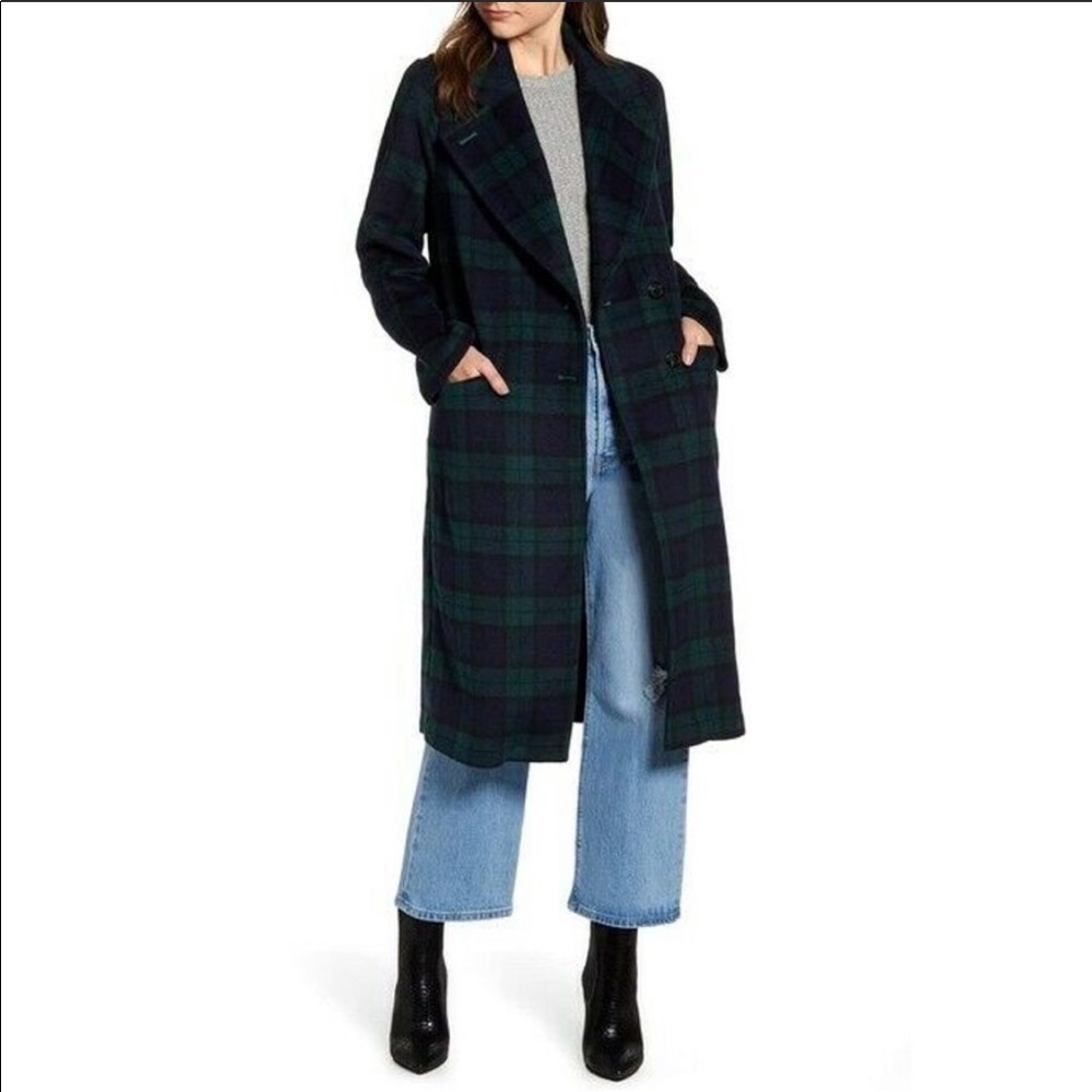 Avec Les Filles Plaid Double Face Coat